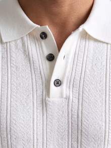 GRDR Men's New Fashion Knit Polo T-Shirt Short Sleeve - Casual Minimalist Daily Wear - White - View 8