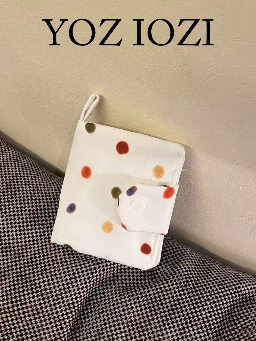 日韓風小眾設計 INS 風多巴胺彩色波點可愛多層卡夾零錢包 便攜輕量吊飾時尚個性收納包 - 白色 - 查看 1