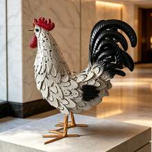 1pc Acrylic Flat Rooster Decor, Indoor And Outdoor Garden Decoration, Christmas, Halloween, Easter, Thanksgiving Holiday Animal Ornament, No Power Required - 1PC - View 3