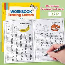 1pc Kids Alphabet Tracing Workbook, Letter Handwriting Practice Book, Toddler ABC Early Learning Educational Toy, Fine Motor Training, Stress Relief Activity Book, Preschool Home Indoor Learning Toy, Writing Practice Gift For Boys Girls Ages 3+ - Color Style Randomized - View 2