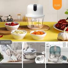 Electric Kitchen Garlic Press, Compact Vegetable Chopper, Suitable For Chopping Garlic, Onion, Ginger, Chili And Meat; Also Can Be Used As Food Processor/Blender - Multicolor - View 10