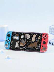 1pc Hand-Painted Cat Pattern, Suitable For New Switch2 (2025)/Switch OLED Game Console Accessories Transparent Glittery Shiny Protective Shell, Suitable For Joycon Controller Protective Case, Protect Your Beloved Console, The Best Gift For Switch Players - Multicolor - View 7