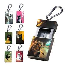 1pc Cat Funny Print Portable Ashtray With Pull-Up Design, Cat Reminder Pattern, Ashtray Gift - One Size Fits All - View 13