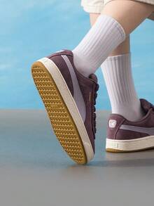 Puma 中性經典麂皮滑板鞋，舒適輕量透氣休閒運動鞋 395205-72 - 迴響灰-暖白 - 查看 6