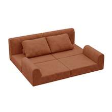 Convertible Folding Sofa Bed, Multi-Functional Sleeper Chair With Memory Foam And Back Support – Portable Futon Couch For Living Room, Bedroom, Or Small Spaces Brown - 棕色 - 查看 6