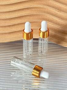 3pcs Clear Glass Dropper Bottles With Multi-Color Caps, Essential Oil Perfume Travel Refill Empty Bottles - Multicolor - View 5