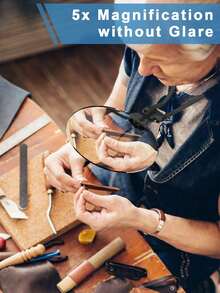 5X Magnifying Glass, Hands-Free Magnifier With Adjustable Stand, Wearable Around Neck, Suitable For Elderly And Low Vision Users For Sewing, Crafts, Cross-Stitch, Inspection And Repair - A - View 4