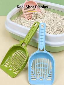 2/1pc Cat Litter Scoop, Long‑Handle Hollow‑Out Plastic Cat Poop Shovel, Large‑Hole Sifting Kitty Litter Cleaner, Non‑Slip Handle Pet Waste Scooper, Cat Sand Cleaning Tool For Indoor Cats Cat Accessories Cats Stuff Poop Scoop Christmas - Multicolor - View 9