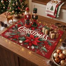 1pc Dish Drying Mat, Coffee Machine Mat, Christmas Holiday Style Table Mat, Absorbent Non-Slip Desktop Protector, Suitable For Dining Table And Bar Counter, Christmas Decoration Kitchen Drying Mat, Easy To Clean, Create Holiday Atmosphere, Home Gift, Desktop Decor - XYLSD-865 - View 4
