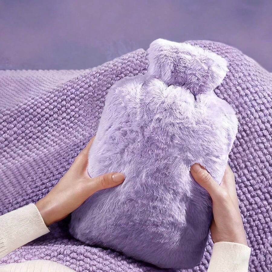 Hot Water Bottle With Soft Cover - 2 Liter/1 Liter Large - Classic Hot Water Bottle For Pain Relief, Neck And Shoulder Heat Therapy, Foot Warmer, Menstrual Cramp Relief, Hot And Cold Therapy - Great Gift For Christmas And Halloween