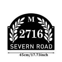 4種尺寸可選！個性化門牌號碼牌，客製化戶外地址標誌，復古鏤空金屬居家地址牌，客製化門牌號碼，沿海風格房屋牌 - 黑色 - 查看 10