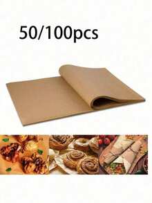 50/100 Sheets Pre-Cut Non-Stick Baking Parchment Paper, Multi-Purpose Disposable Baking Mats, Suitable For Air Fryer, Grilling, Steaming And Oven Cooking, Fits Most Baking Pans, Home Kitchen Baking Tools - Multicolor - View 7