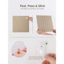 Felt Bulletin Board Tiles, 2 Pack Small Cork Board Alternative | 11.8*11.8in Striped Pin Board With 12  Tabs, Display Photos, Memos & N - OatmealGray - View 9