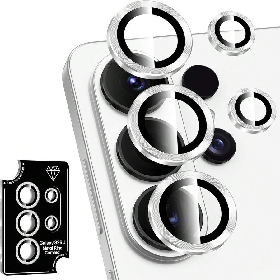 فيلم حماية عدسة بنمط CD Eye، متوافق مع Galaxy S26/S26 Plus/S26 Ultra/S25 FE/25 Edge/A07/A17/A26/A36/A56/A57/A37، فيلم حماية عدسة الكاميرا، ملصق حماية العدسة، وسادة حماية العدسة، حماية كاملة عالية الدقة، زجاج مقسى مقاوم للخدش ومقاوم للتآكل، لاصق خالي من الفقاعات، صور واضحة، ديكور عصري، سهل التركيب، متين، أنيق وجميل، مقاوم للماء، مقاوم للسقوط، مقاوم للخدش