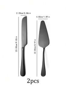 2pcs Stainless Steel Cake Server, Bread Knife, Dessert Knife, Dessert Spreader, Pizza Cutter, Cake Knife Baking Utensil Set, Suitable For Pizza, Cake, Pie, Bread, Ideal For Restaurant, Wedding, Birthday Party, Anniversary, Party, Kitchen Baking Tools - Multicolor - View 12