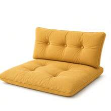 Almohada de piso extra grande con soporte para la espalda - Asiento versátil para interiores y exteriores - Tacto suave - Amarillo - Ver 2