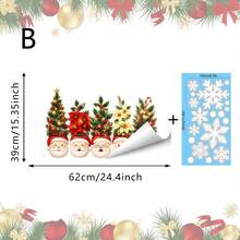 1/3pcs Cartoon Snowman And Santa Claus Head Potted Plant Window Sticker, Double-Sided Visible PVC Electrostatic Adsorption Glass Sticker, Suitable For Living Room, Kitchen, Dining Room, And Home Decoration. - Multicolor - View 12
