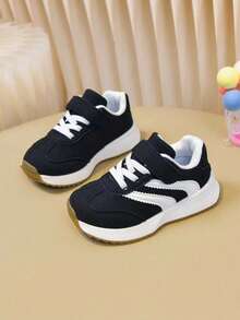 Unisex Kids' Comfortable Sports Shoes With Hook And Loop Closure, Suitable For Daily Wear And Outdoor Activities - Black - View 5