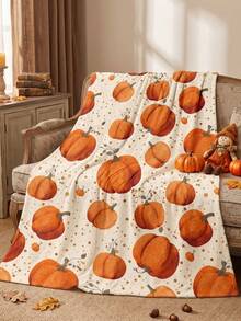 1pc Autumn Flannel Blanket, Single-Sided Print, Soft And Lightweight, Cartoon Pattern, Comfortable And Easy To Care, Multi-Purpose Blanket, Suitable For Bedroom, Sofa, Study And Dorm, Room Decor, Autumn Home Decor, Ideal Autumn Gift, Perfect Birthday Gift - Multicolor - View 7