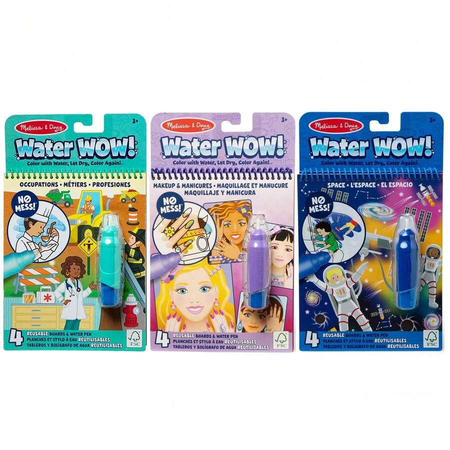 Melissa & Doug & Doug Water Wow! Makeup & Manicures,Space Water-,Occupations -Water Reveal Travel Book | Activity Pad | 3+ | Gift For Boy Or Girl - Multicolor - View 1