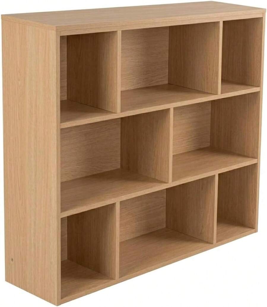 Estantería Moderna con Compartimentos y Cajones, Diseño Minimalista para Sala, Oficina o Dormitorio - Madera - Ver 1