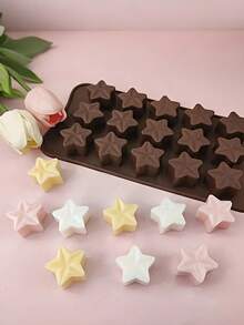 15-Cavity Star-Shaped Silicone Baking Mold, Easy Release, Heat-Resistant, Suitable For Home Baking, Party Desserts, DIY Crafts, Candy Making, Scented Candle Making, Chocolate Mold, Jelly Mold, Ice Cube Tray, Pudding Mold - Multicolor - View 9