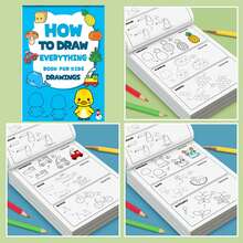 1pc Multi-Theme Step-By-Step Drawing Activity Book, Fruit Animal Transportation Sketching Practice Sheet, Indoor Leisure Handmade Art Supplies, Idle Sketching Gadget, Party DIY Craft Props, Commute Portable Art Set - Multicolor - View 6