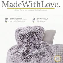 Hot Water Bottle With Soft Cover - 2 Liter/1 Liter Large - Classic Hot Water Bottle For Pain Relief, Neck And Shoulder Heat Therapy, Foot Warmer, Menstrual Cramp Relief, Hot And Cold Therapy - Great Gift For Christmas And Halloween - Multicolor - View 10