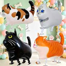 4pcs Walking Cat Balloons, Suitable For Pet Cat Birthday Party Decoration, Halloween Decoration, Christmas Decoration - View 2