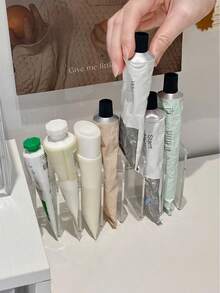 2/1pc Transparent 7-Slot Desktop Display Storage Rack, Hand Cream Storage Box, Cosmetic Organizer, Multi-Compartment Large Capacity, Suitable For Bathroom, Bedroom, Vanity, Ideal For Lipstick, Eyeshadow Palette, Serum, Hand Cream Storage And Organization, Perfect Gift - Multicolor - View 1