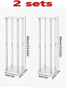 Acrylic Wedding Flower Stand, Geometric Acrylic Vase Pillar Decor Arch, T-Shaped Stage Event Reception Floral Display Rack, Party Home Decor - Clear - View 9