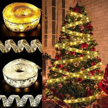 2/5/10M LED Christmas Tree Ribbon Lights, Battery Powered, Suitable For Christmas Wedding Holiday Decoration, Santa Claus Theme Lighting Halloween - Battery Box Christmas Ribbon - View 4
