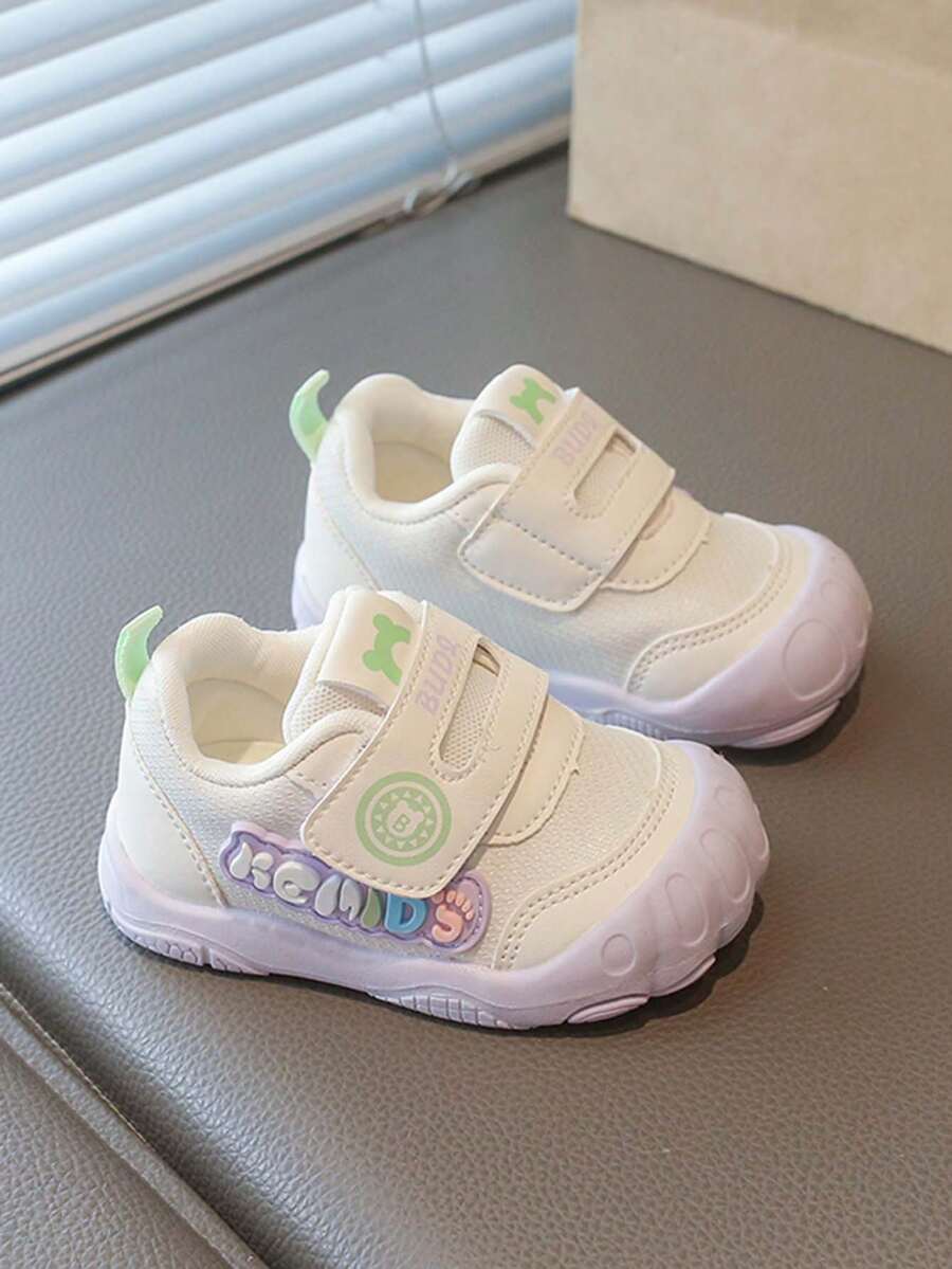 1 Pair Toddler Walking Shoes Spring Autumn New Style Anti-Kick Toe Functional Shoes Hook And Loop Soft Sole Kids Sports Shoes - Purple - View 1