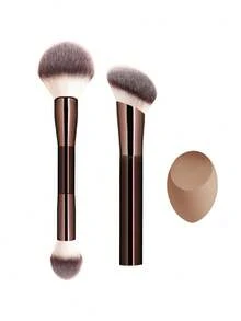 ronshadow 2pcs Makeup Brushes With 3pcs Makeup Sponge Set, Gradient Soft Bristles Blush Powder Contour Brush, Beginner Face Makeup Tools - Multicolor - View 15