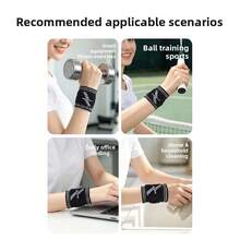 1pc Double Layer Compression Support Badminton Wristband, Breathable Sweat-Absorbing Tennis Wrist Compression Strap, Adjustable Fixed Protective Sleeve - Multicolor - View 6