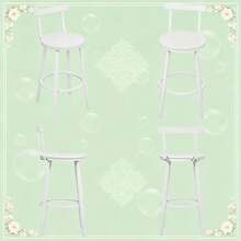 Bar Hocker,Moderner Akzent Hocker,Ess Hocker Mit Gebogenen Rückenlehne,Küchenstuhl,Frühstück Hocker(Nur Mit 2Pcs Hocker) - 白色 - 查看 3