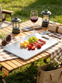 3pcs/1pc Premium Stainless Steel Double-Sided Cutting Board, Convenient Kitchen Double-Sided Stainless Steel Cutting Board, Kitchen Cutting Board For Meat, Fruit And Vegetables, Thickened, Mold-Resistant, Suitable For Kitchen And Restaurant Use, Easy To Clean With Water, Basic Kitchen Tool For Home Cooks And Cooking Enthusiasts, Cutting Meat, Cheese, Board, Board Meat, Cheese, Bread, Vegetables And Fruits, Cutting Board For Home, Dorm, Kitchen Tool, Gift For Family, Christmas, Back To School Season. - Silver - View 9