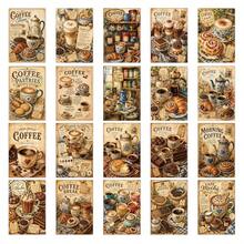 20pcs Vintage Coffee Theme Postcards - Retro Coffee & Pastry Illustration Wall Collage Set, Aesthetic Coffee Time Collection Decorative Cards, Suitable For Home Room Decor, Scrapbooking & Handmade Crafts - Multicolor - View 4