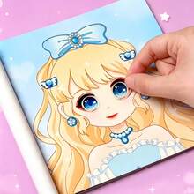 1PC Princess Dress Up Sticker Book For Kids, 50+ Pcs Reusable Fashion Outfit Stickers, Creative DIY Paper Doll Activity Set, Fun Travel Toy Gift For Girls - 1 Random Book - View 6