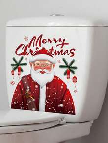 Christmas Wall Stickers Santa Claus Vintage Oil Painting Snowman Cartoon Reindeer Pattern PVC Removable Stickers For Fridge, Kitchen Cabinet, Living Room, Hallway Christmas Party Home Atmosphere Decoration - Wall Stickers - View 4