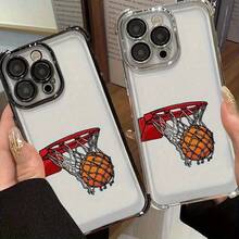 [24h Versand aus DE/FR/ES] Vier-Ecken-Airbag-Handyhülle, cooles Basketballkorb-Ball-Grafik-Design, transparente stoßdämpfende Schutzhülle für iPhone 17 16 15 14 13 12 11 Plus Pro Max 17Air 16e,  Galaxy S21 S22 S23 S24 S25 S26Ultra, Edge, Fe, Plus, , , kratzfeste Hülle, Kameraobjektivschutz,  sportliche Ästhetik, Geburtstags- und Feiertagsgeschenk. - 1 Hauptbild - Übersicht 6