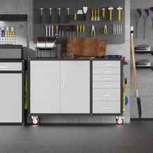 55 Inch Rolling Workbench With 6 Drawers And Storage Cabinet 1000 LBS Heavy Duty Work Bench With Pegboard And Adjustable Shelf Garage Workbench Table On Wheels For Workshop Repair Shop Black - 37.5"H X 55"W X 19.7"D - View 4