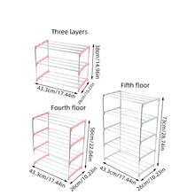 3-Tier Or 4-Tier Stackable Shoe Rack, Suitable For Entryway, Hallway, Closet, Space-Saving | Fits Sneakers, High Heels, Slippers, Flats, Ankle Boots | Multi-Functional Bag Display & Storage Integrated Shoe Rack - Multicolor - View 3