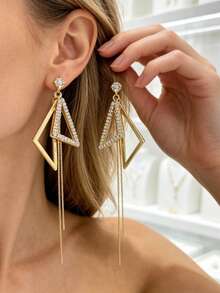 1 Pasang Anting-Anting Modis, Indah dan Elegan, Cocok untuk Wanita dalam Perjalanan Sehari-hari - Perak - View 7
