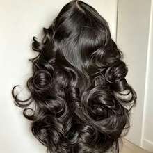Peluca Frontal de Encaje HD 13x6 con Ondas Brasileñas, Pelucas de Cabello Humano con Encaje Frontal Transparente 13x4 para Mujeres, Línea de Cabello Natural Pre-arrancada, Nudos Decolorados, Cabello Virgen Sin Procesar, Densidad 200, Suave y Elástica, Peluca para Uso Diario - Natural Black - Ver 11