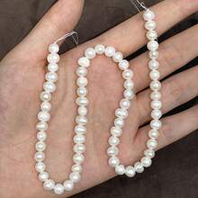 1String Natural Freshwater A Pearl Beads Near Round Potato Shape Isolation Loose Beaded For Jewelry Making DIY Charm Bracelet Necklace Accessories - White - View 8