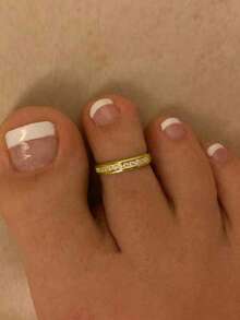 1pc Minimalist Elegant Gold Zirconia Toe Ring, Adjustable And Comfortable, Versatile Beach Accessory For Women - Gold - View 1