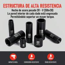 52 Pcs Juego De Dados 3/8 Estandar Alto Impacto Industriales,acero Al Cromo Vanadio Negro Mate - rojo - Ver 2