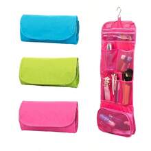 Hanging Travel Toiletry Bag, Large Capacity Foldable Makeup Organizer, Portable Wash Bag For Business Trips, Bathroom Storage Hanging Bag With Multiple Compartments And Layers For Cosmetics - Multicolor - View 6