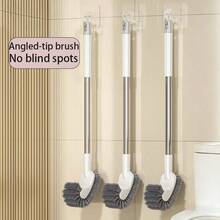 C-Shaped Long Handle Toilet Brush - Stainless Steel Material, Wall-Mounted, Designed For Thorough Cleaning Of Standard Toilets And Squat Toilets (Including Hard-To-Reach Areas). - A - View 3